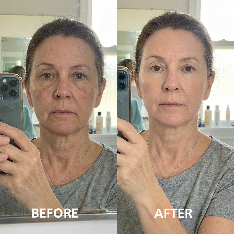 Before and after complexion result