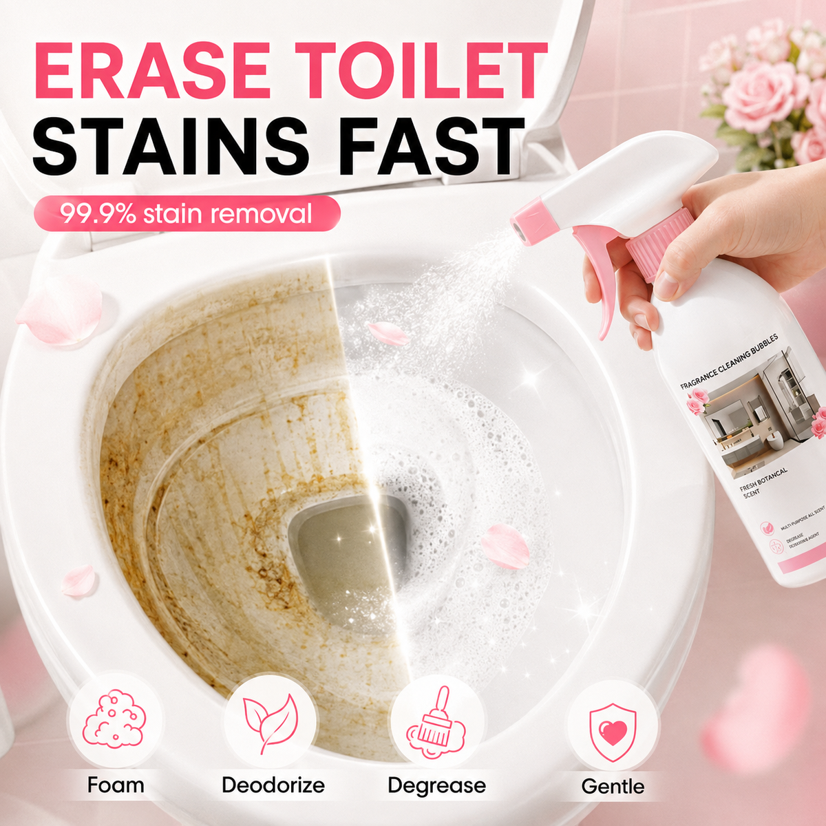 🔥Limited Time 50% OFF!✨500ML Bathroom Limescale & Mould Stain Cleaner – Multi-Surface Spray