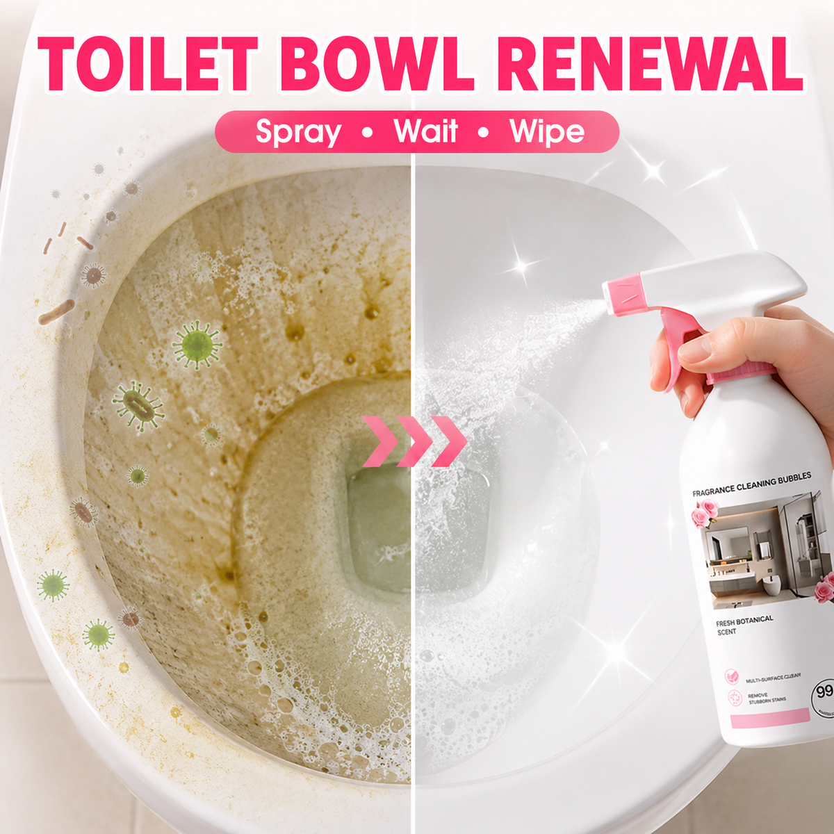🔥Limited Time 50% OFF!✨500ML Bathroom Limescale & Mould Stain Cleaner – Multi-Surface Spray