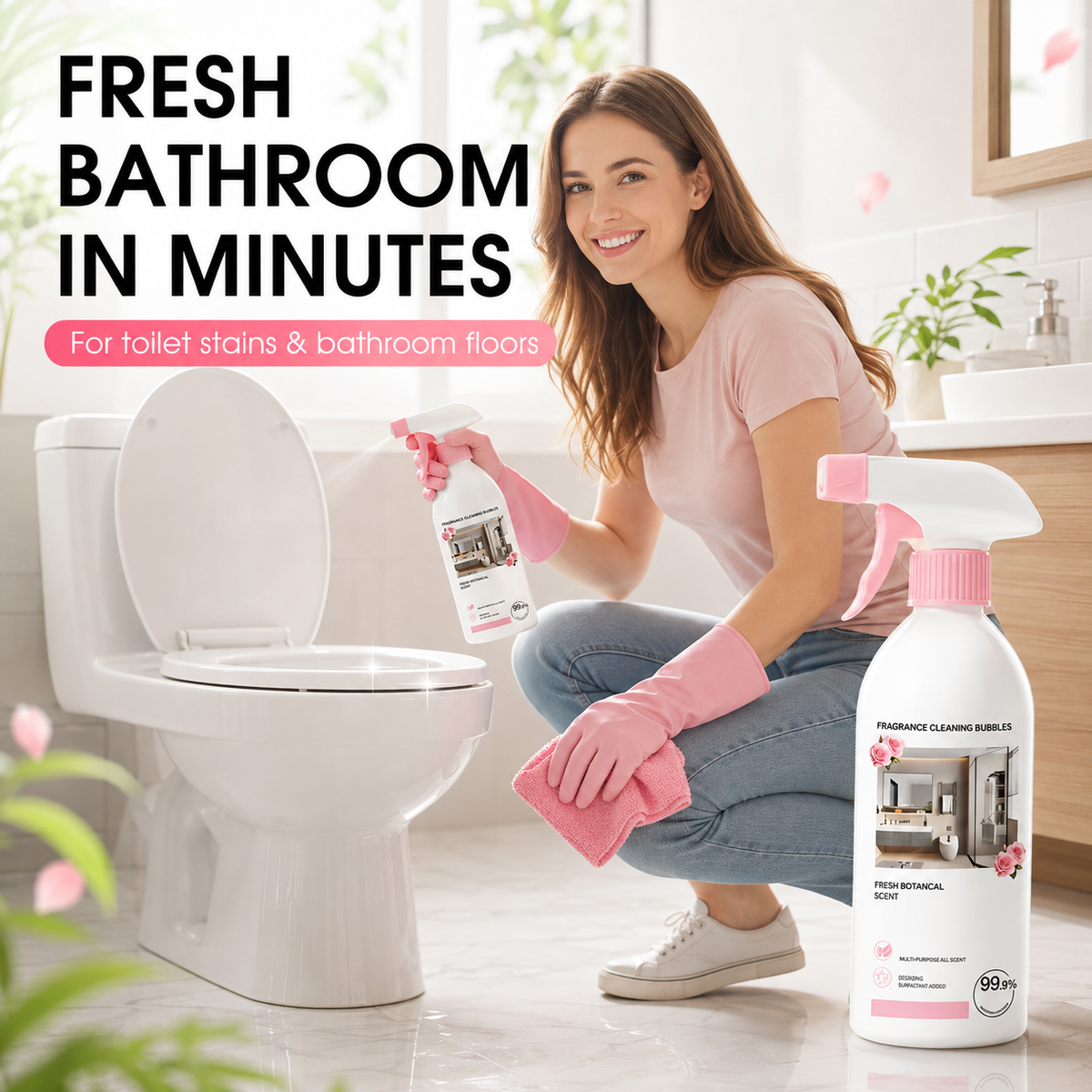 🔥Limited Time 50% OFF!✨500ML Bathroom Limescale & Mould Stain Cleaner – Multi-Surface Spray