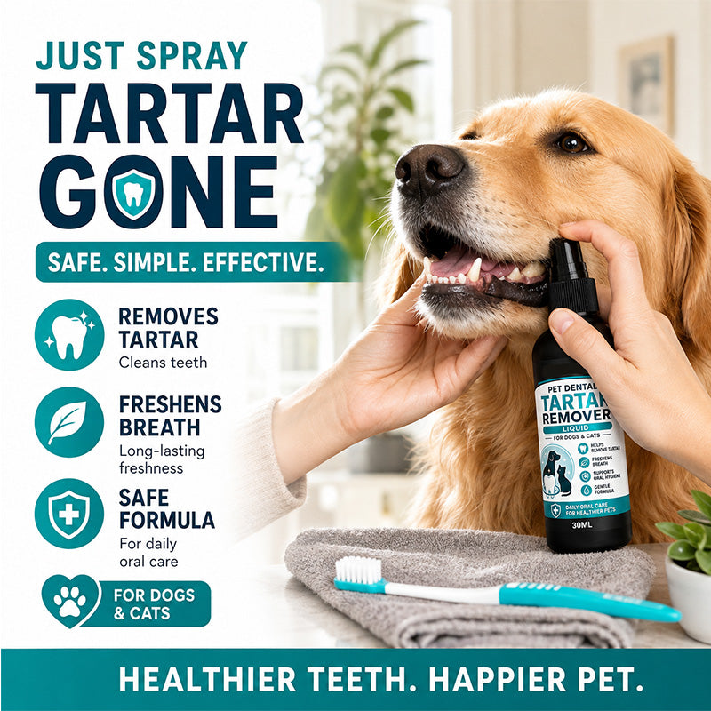 🐾Gentle Pet Dental Cleaning Spray🐕Vet‑Formulated Tartar Remover Spray for Dogs & Cats, Safe Oral Care Solution to Eliminate Bad Breath & Reduce Plaque