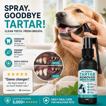 🐾Gentle Pet Dental Cleaning Spray🐕Vet‑Formulated Tartar Remover Spray for Dogs & Cats, Safe Oral Care Solution to Eliminate Bad Breath & Reduce Plaque